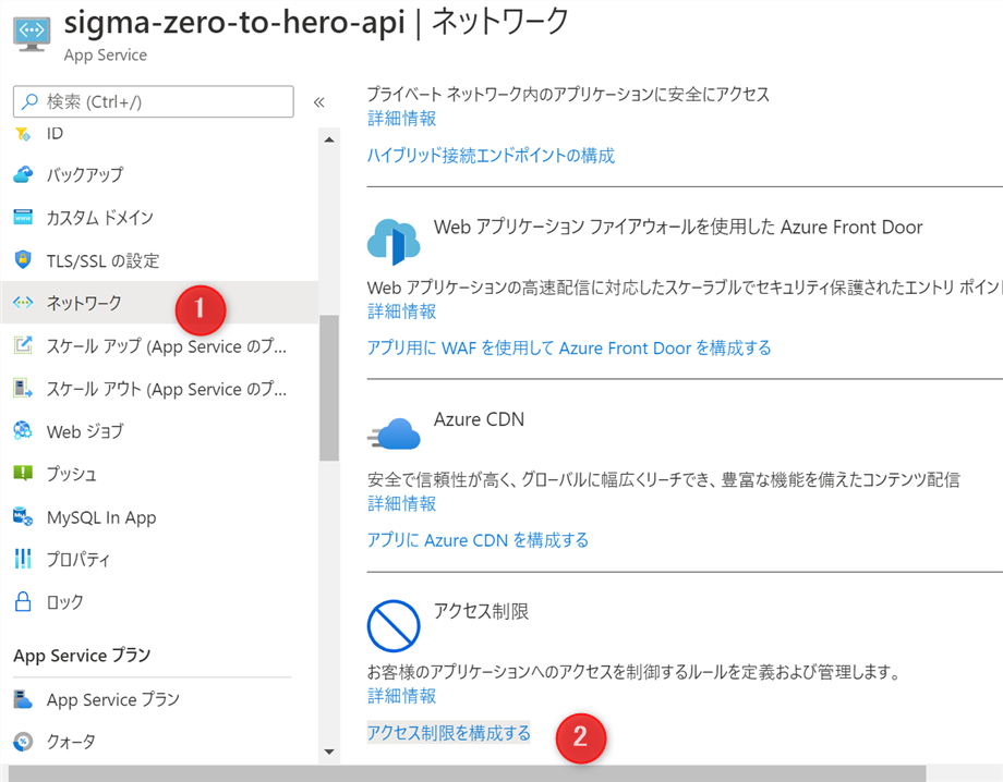 アクセス制限の構成